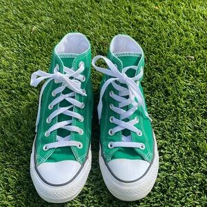 Green Converse All Star Hi Tops mens 5 womens 7